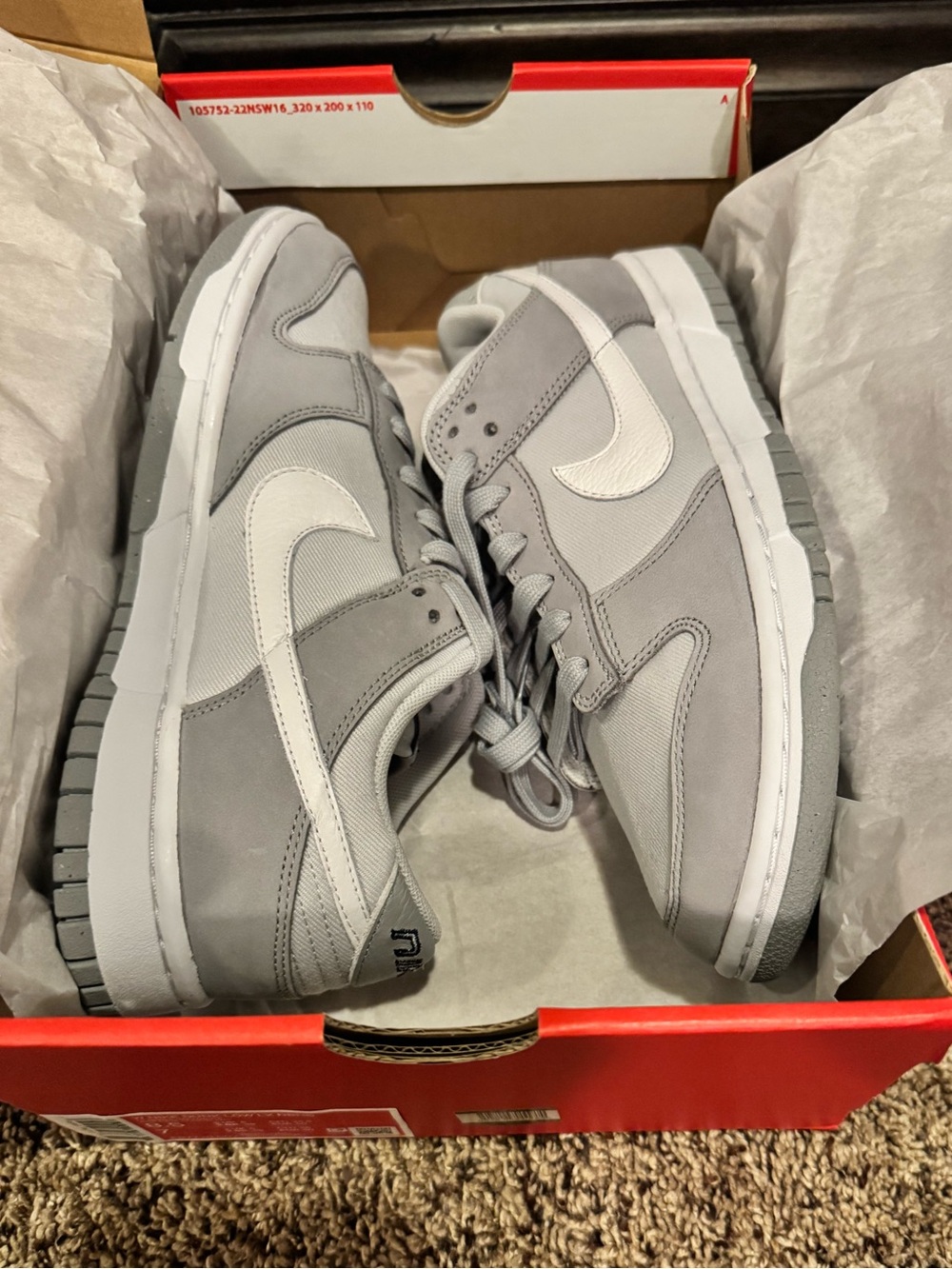 W NIKE DUNK LOW LX NBHD LT Smoke Grey/White